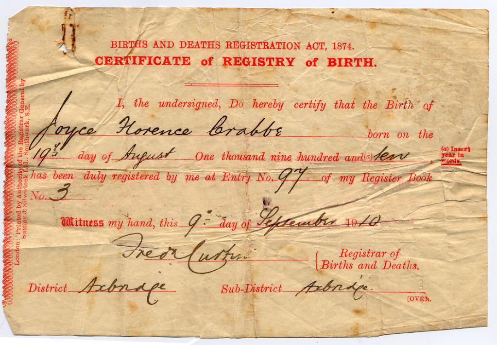 birth certificate document